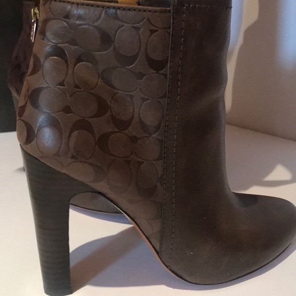 Coach Shoes - 💥 FINAL SALE Coach Ankle Boots Brown  4” heels